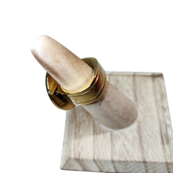 18K Gold Plated Stainless Steel Ring | Smokey CZ Stone | Size 6  | 2 for $40 - Picture 7 of 7